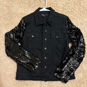 NWT, Generation Love jean jacket with sequins, sz medium